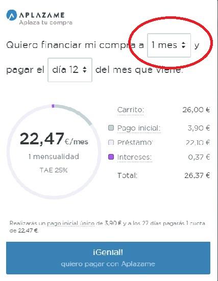 Financiar tus compras en Trollshots con Aplazame - Paso 3