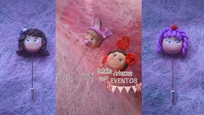 Alfileres de fimo para bodas bautizos comunión alfileres de fimo