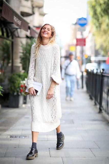 STREET STYLE INSPIRATION; KNIT DRESS.-