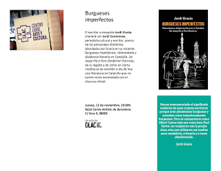 Jueves 12, 20h: Charla con Jordi Gràcia en el Reial Cercle Artístic Jueves 12, 20h: Charla con Jordi Gràcia en el Reial Cercle Artístic