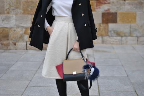 Wool white skirt