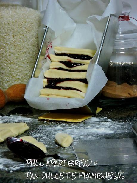 Pan dulce de frambuesa o moras -  Pull apart bread