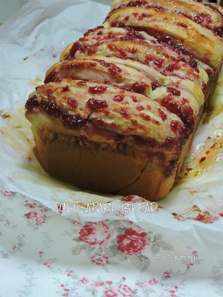 Pan dulce de frambuesa o moras -  Pull apart bread