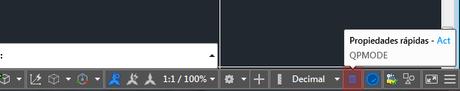 Activar propiedades rápidas en Autocad 2015