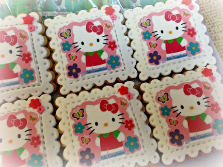 Galletas de Frozen Fever, Hello Kitty y Peppa Pig con papel de azúcar y fondant