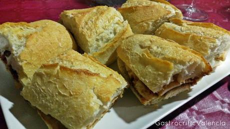 Bocadillos variados y cortados