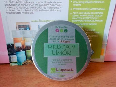 Test TequieroBio: crema de manos de menta y limón de La Saponaria DSCN2183
