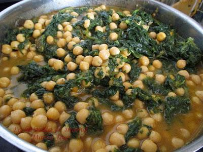 Otra manera de comer garbanzos con espinacas