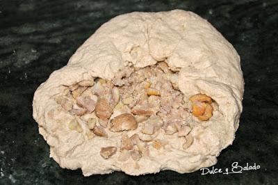 Pan de Harina de Castañas Relleno de Castañas Cocidas