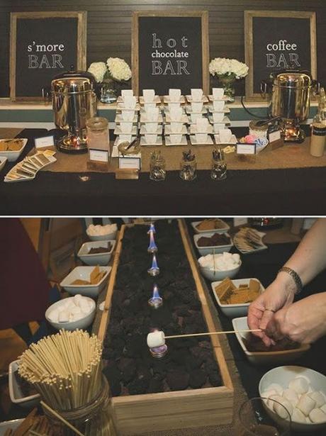 Buffet de chocolate caliente para bodas de otoño y de invierno - Foto: BuzzFeed