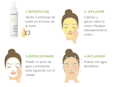 Poniendo a prueba el Aceite Tratante Desmaquillante de Caudalie Aceite Tratante Desmaquillante de Caudalie, aplicación