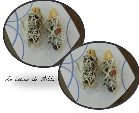 Tapa de morcilla, con gulas Tapa de morcilla, con gulas