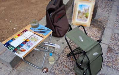 Pintando  sobre la Catedral