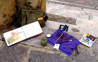 Pintando  sobre la Catedral