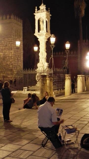 Pintando  sobre la Catedral