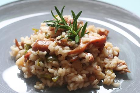 Arroz Meloso con Níscalos, Jamón Ibérico y Ajetes al aceite de Trufa