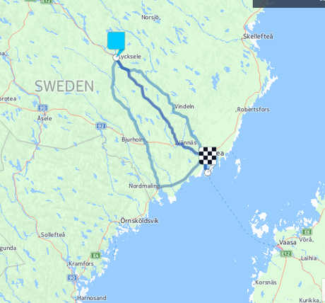 Desolada terminal del ferry en Umea De Lycksele a Umea