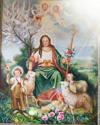 Iconografía de la Pastora de Cantillana: Copiando al lienzo de la Ermita