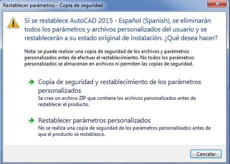 Restablecer valores por defecto en Autocad