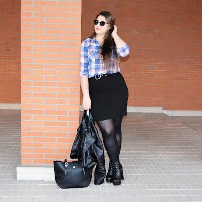 Outfit of the day ~ Falda lapiz + cuadros