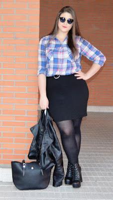 Outfit of the day ~ Falda lapiz + cuadros