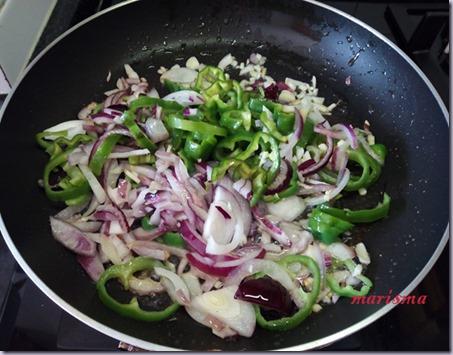 Fetuccini con dados de salmón Fetuccini con dados de salmón