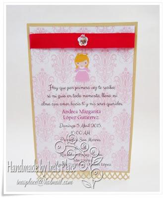 Invitación Bautizo - Pink Damask/Sand - Sweet Little Angel Baptism Invitation. Invitación Bautizo - Pink Damask/Sand - Sweet Little Angel Baptism Invitation.