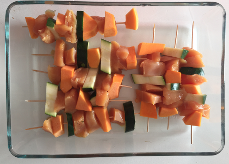 BROCHETTE DE POLLO Y VERDURA BROCHETTE DE POLLO Y VERDURA