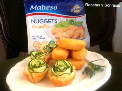 NUGGETS DE POLLO CON ROSAS DE CALABACÍN NUGGETS DE POLLO CON ROSAS DE CALABACÍN