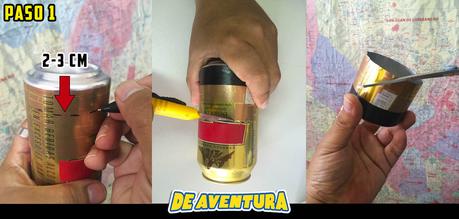 Supervivencia de Aventura: Como hacer una cocina con 2 latas de aluminio supervivencia, cortando latas