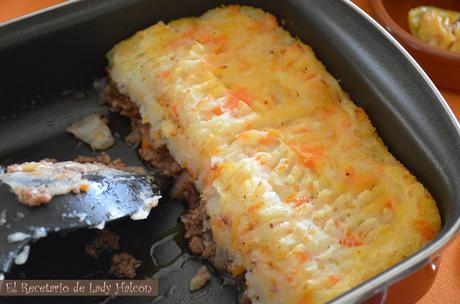 Cottage Pie con zanahorias o pastel de carne inglés - Reto #elasaltablogs