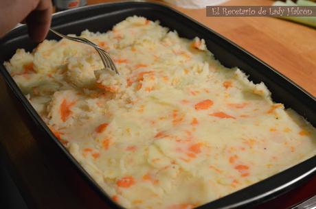 Cottage Pie con zanahorias o pastel de carne inglés - Reto #elasaltablogs