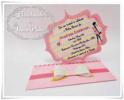 Invitación Baby Shower - Colorful Chevrons & Big Bow.