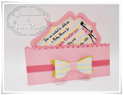 Invitación Baby Shower - Colorful Chevrons & Big Bow.