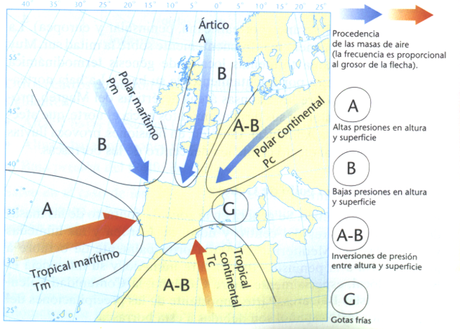 FACTORES TERMODINÁMICOS DE LA DIVERSIDAD CLIMÁTICA (III): MASAS DE AIRE Y FRENTES FACTORES TERMODINÁMICOS DE LA DIVERSIDAD CLIMÁTICA (III): MASAS DE AIRE Y FRENTES