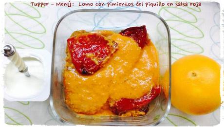 Lomo con pimientos del piquillo en salsa roja Tupper Menú Lomo con pimientos del piquillo en salsa roja