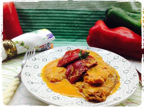 Lomo con pimientos del piquillo en salsa roja Lomo con pimientos del piquillo en salsa roja 1