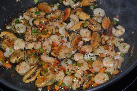 Cous Cous con Gambas y Mejillones