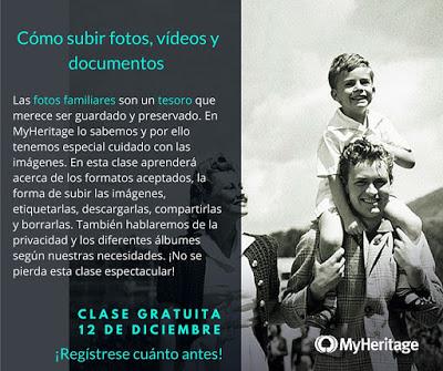 Clase gratuita de MyHeritage: Cómo subir fotos, videos y documentos