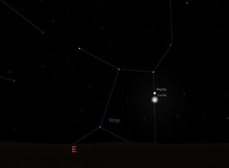 Conjunción Luna-Marte conjunción Luna-marte