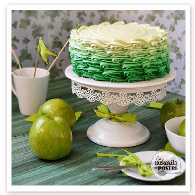 TARTA DE MANZANA VERDE CON DEGRADADO / GREEN APPLE OMBRE CAKE