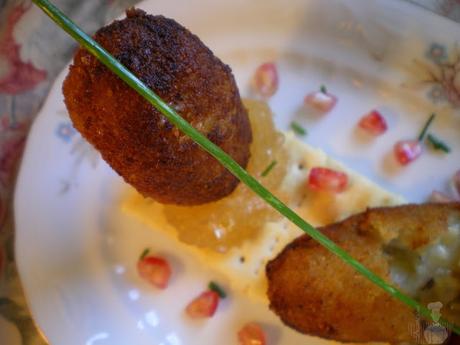 Croquetas de Gorgonzola con cabello de ángel