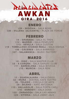 Reincidentes anuncian la gira 'Awkan 2016'