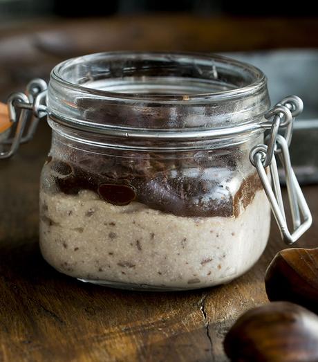 SEMIFRÍO DE CASTAÑAS CON COBERTURA DE CHOCOLATE, EN VASITO SEMIFRÍO DE CASTAÑAS CON COBERTURA DE CHOCOLATE, EN VASITO