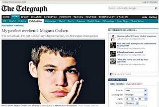 Magnus Carlsen entrevistado en The Telegraph Magnus Carlsen entrevistado en The Telegraph