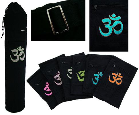 Yoga en Navidad Cotton Yoga Mat Bag in Black or Purple with Om