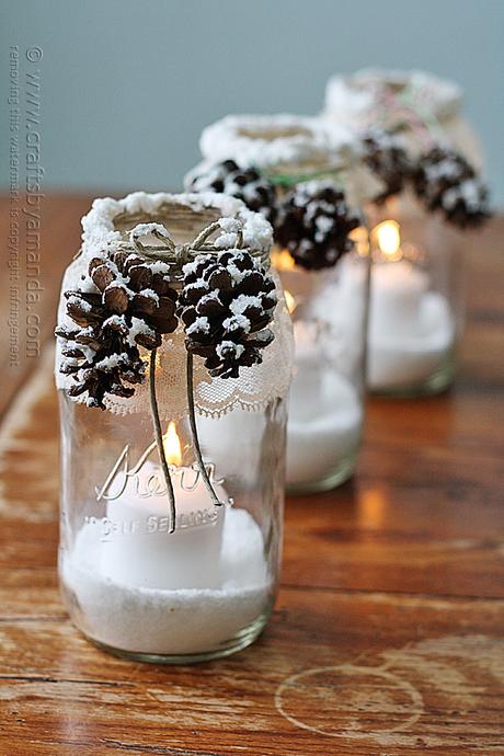 LOW COST DIY: dos portavelas navideños hechos con tarros de cristal LOW COST DIY: dos portavelas navideños hechos con tarros de cristal