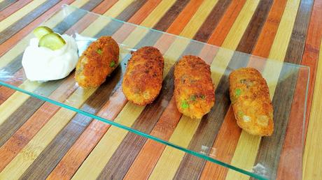 Croquetas vegnas de seitán, calabaza, champiñones y brócoli