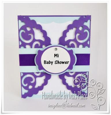 Invitación Baby Shower - Aqua & Purple.