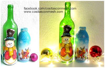 Cómo decorar botellas con luces paso a paso